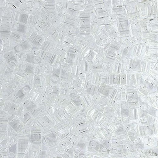 Crystal Transparent Half Tila Beads, 5.2gm approx. - 0131