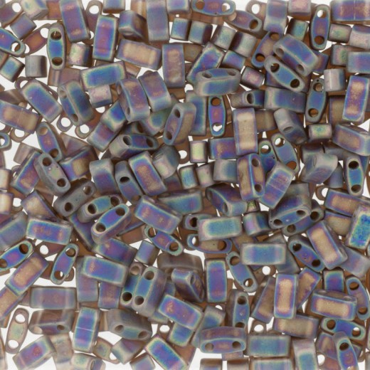 Transparent Brown AB Matted Miyuki Half TILA Beads, Colour 0135FR, 5.2g appx.