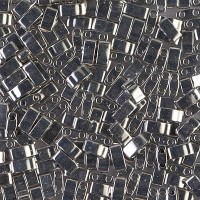 Palladium Plated Miyuki Half Tila Beads, colour 0194, 3.3gm approx.