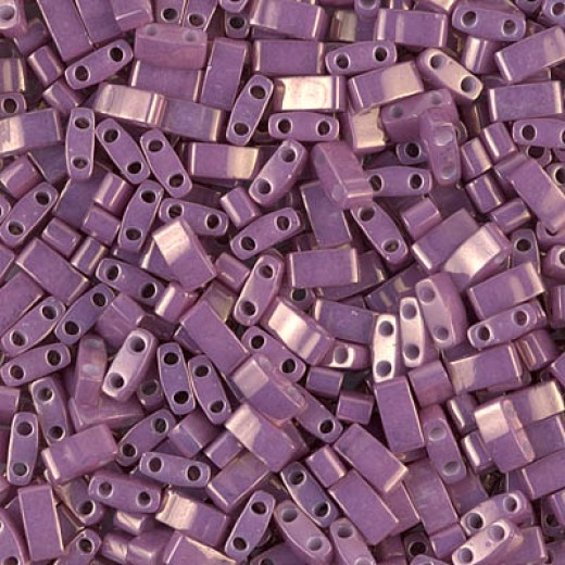 Opaque Dark Orchid Luster Miyuki Half Tila Beads, colour 1867,  5.2gm approx.