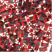 Picasso Transparent Garnet Miyuki Half TILA Beads, Colour 4504, 5.2g appx.