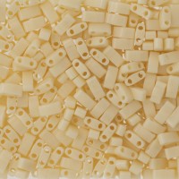 Opaque Ivory Miyuki Half TILA Beads, Colour 0491, 5.2g appx.