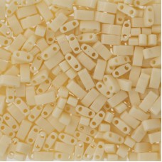 Opaque Ivory Miyuki Half TILA Beads, Colour 0491, 5.2g appx.