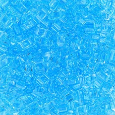 Aquamarine Transparent Miyuki Half Tila Beads, colour 0148, 50g approx