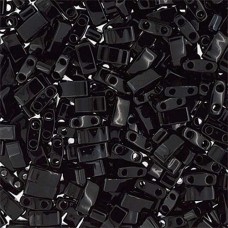 Black Opaque Half Tila Beads, colour 0401, 5.2gm approx.