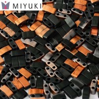 Black Sunset Matted Miyuki Half Tila beads, colour 4562, 50gm bag approx.