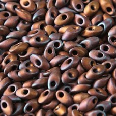 Miyuki Long Magatama Beads, Red Opaque Matte Metallic Frost - 2005, Approx 20 Gr...