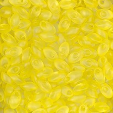 Miyuki Long Magatama Beads, Matte Transparent Pale Yellow - 2101F, Approx 20 Gra...