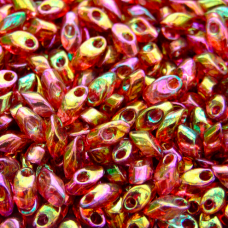 Miyuki Long Magatama Beads, Rose Gold Lustre, 301. Approx 20 Grams