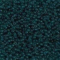 Miyuki Size 11 Seed Beads, Transparent Dark Teal, Colour 2406, 22g Approx.