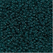 Miyuki Size 11 Seed Beads, Transparent Dark Teal, Colour 2406, 22g Approx.