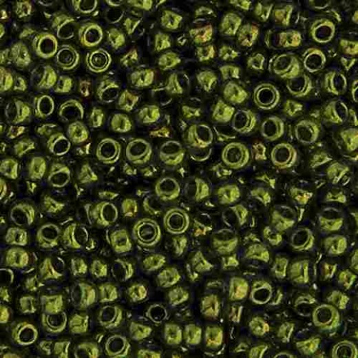 Olive Gold Luster Miyuki 15/0 Seed Beads, Colour 0306, Wholesale 100g bag