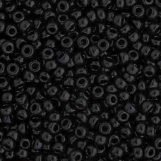 Miyuki Size 15 Seed Beads, Black Opaque, Colour 401, 8.2gr Approx. 