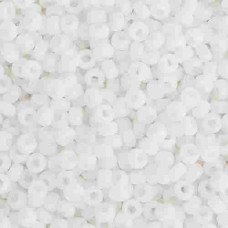 Chalk White Opaque Matte Miyuki 15/0 Seed Beads, 100g, Colour 0402F