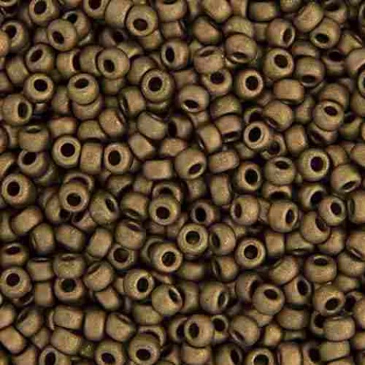 Dark Bronze Matte Metallic Miyuki 15/0 Seed Beads, 100g, Colour 2006