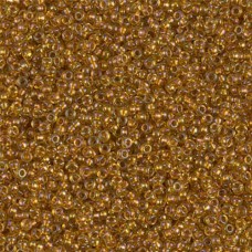 Topaz AB Lined Miyuki 15/0 Seed Beads, 8.2g approx., colour 2196