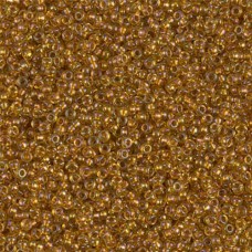 Topaz AB Lined Miyuki 15/0 Seed Beads, 8.2g approx., colour 2196