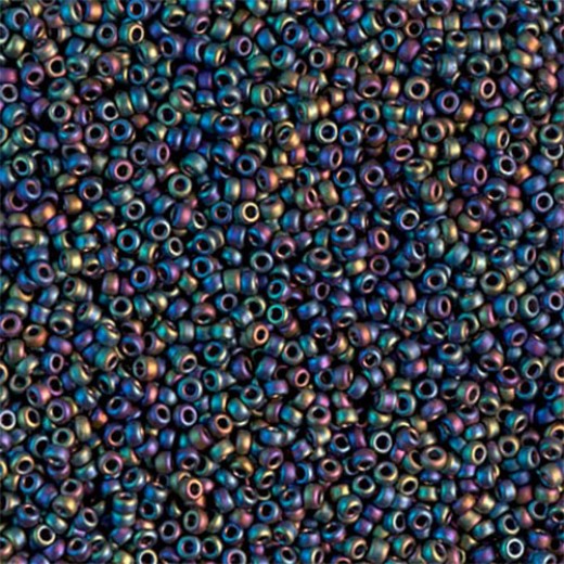 Matte Multi-Iris Miyuki 15/0 Seed Beads, 100g, Colour 401FR