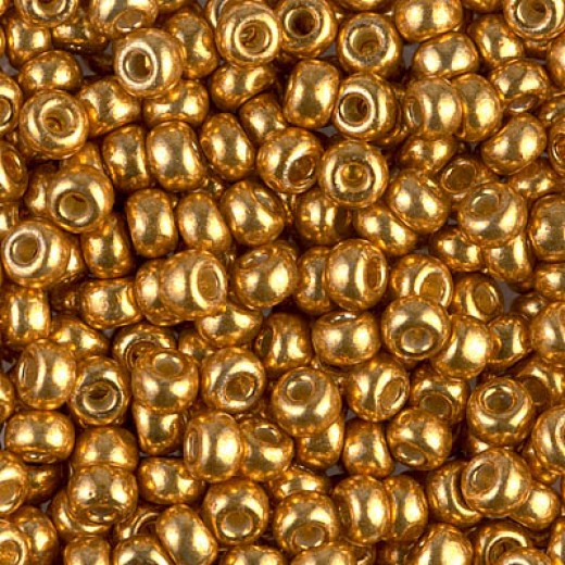 Duracoat Galvanised Yellow Gold Miyuki size 6/0 Colour 4203, 20g approx.