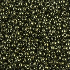 Olive Metallic Miyuki Size 8/0 seed beads, Colour  459, 22gm