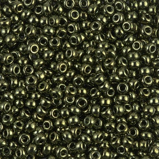 Olive Metallic Miyuki Size 8/0 seed beads, Colour  459, 22gm