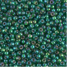 Silver Lined Green AB Miyuki Size 8/0 seed beads, Colour  1016, 22gm