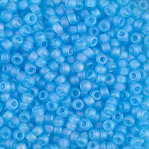 Transparent Aqua  Matte AB Miyuki Size 8/0 seed beads, Colour 148FR, 22gm