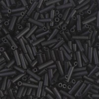 Matte Black Bugle Beads 6mm, Approx 12.5 Grams