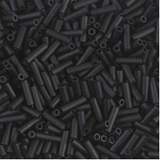 Matte Black Bugle Beads 6mm, Approx 12.5 Grams