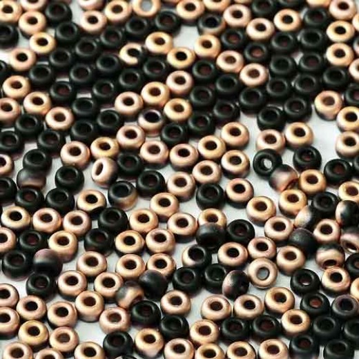 Jet Capri Rose Matted Miyuki 11/0 Union Beads, Colour 401F/27241, Approx 22 Grams