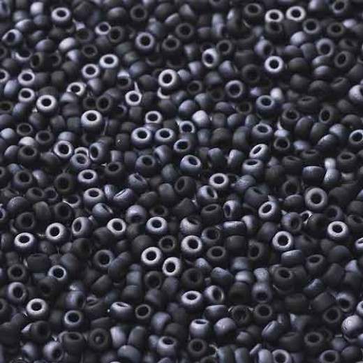 Jet Matte Lagoon, Miyuki 11/0 Union Seed Beads, Colour 55043, Approx. 22g