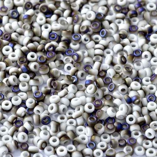 Chalk White Azuro Matted, Miyuki 11/0 Union Seed Beads, Colour 55062, Approx. 22g