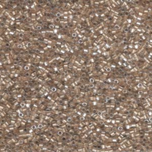 Light Bronze Lined Crystal, Colour Code 0907, Size 11/0  Cut  Miyuki Delica Beads, 5.2g approx.