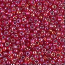 Silver Lined Flame Red AB Miyuki Size 8/0 seed beads, Colour  1010, 22gm