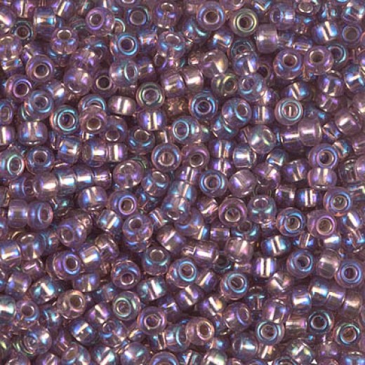 Silver lined smoky Amethytst AB Miyuki size 8 seed beads, colour 1012, 22g approx.