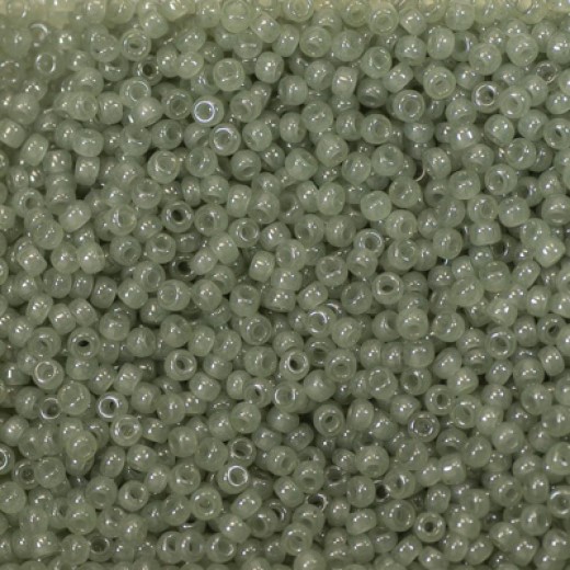 Sage Translucent Miyuki 11/0 Seed Beads, Approx 22g, Colour 2375