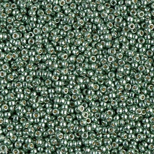 Sea Green Galvanised Duracoat Miyuki Seed Beads, Colour 4215, 100g approx.