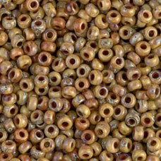 Brown Tan Opaque Picasso Miyuki 15/0 Seed Beads, Colour 4517, 8.2g approx.