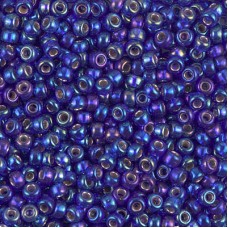 Silver Lined Cobalt AB Miyuki Size 8/0 seed beads, Colour  1020, 22gm