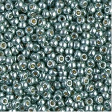 Sea Green Galvanised Duracoat Miyuki size 8/0 seed beads, colour 4215, 22g 