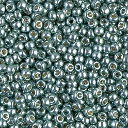 Sea Green Galvanised Duracoat Miyuki size 8/0 seed beads, colour 4215, 250g Wholesale pack 