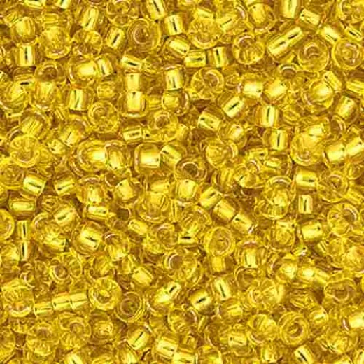 Gold Silver Lined Miyuki Size 15 Seed Beads, Colour 0003, 8.2gm Approx.