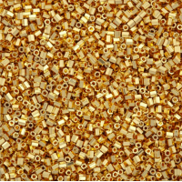 Size 11/0 Miyuki Cut Seed Beads, 24kt Gold Plated, Colour 0191, Approx 5.2 Grams