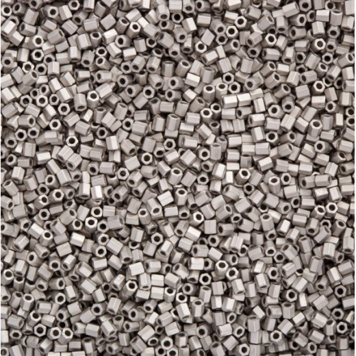 Size 11/0 Miyuki Cut Seed Beads, Matte Palladium, Colour 0194F, Approx 5.2 Grams