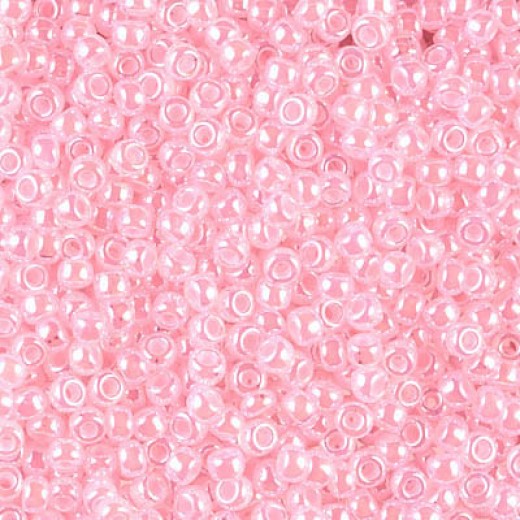 Pale Pink Ceylon Miyuki size 6/0 Colour  0517, 20g approx.