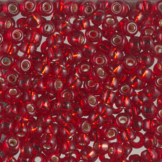 Ruby Red Silver Lined, Colour 0141S Miyuki 6/0 Seed Beads, 20g approx.