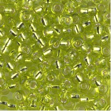 Chartreuse Silver Lined, Colour 0143S Miyuki 6/0 Seed Beads, 20g approx.