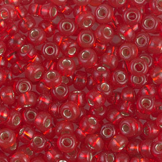 Silver Lined Red, Colour 0140S Miyuki 6/0 Seed Beads, 20g approx.