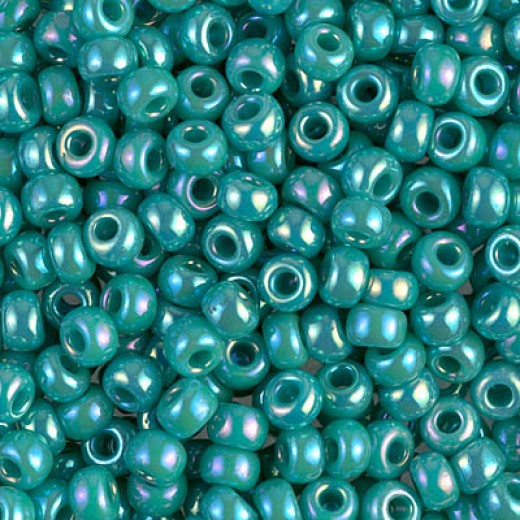 Turquoise Green Opaque AB Miyuki size 6/0 Colour  0412R, 20g approx.