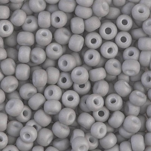 Matte Grey Opaque Miyuki size 6/0 Colour  1240, 20g approx.